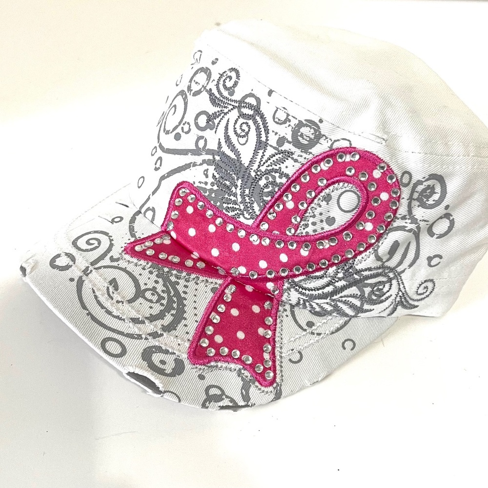 Breast Cancer awareness vintage cap. " Fighting Pretty " NEW ITEM